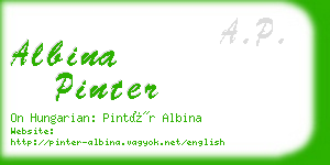albina pinter business card